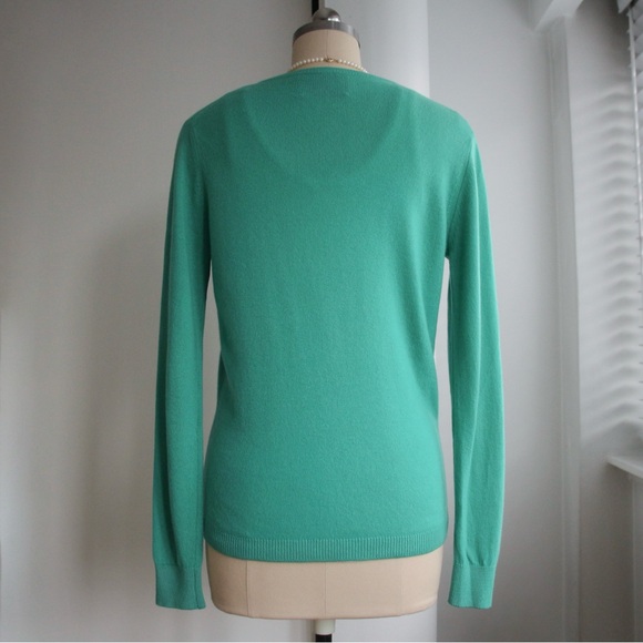 1950’s Ballantyne Turquoise Cashmere Cardigan - Picture 3 of 7